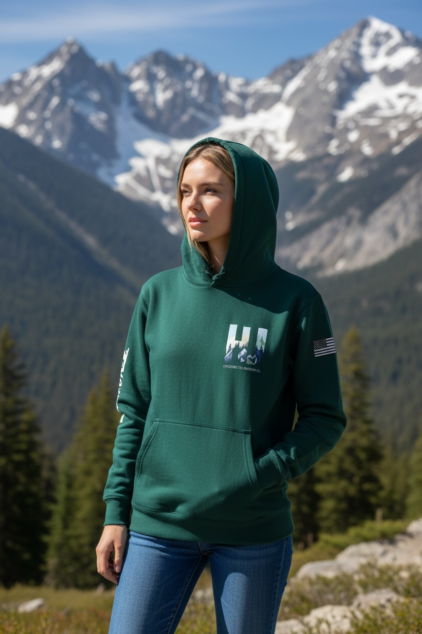 Dark Green Hiking Universe Hoodie