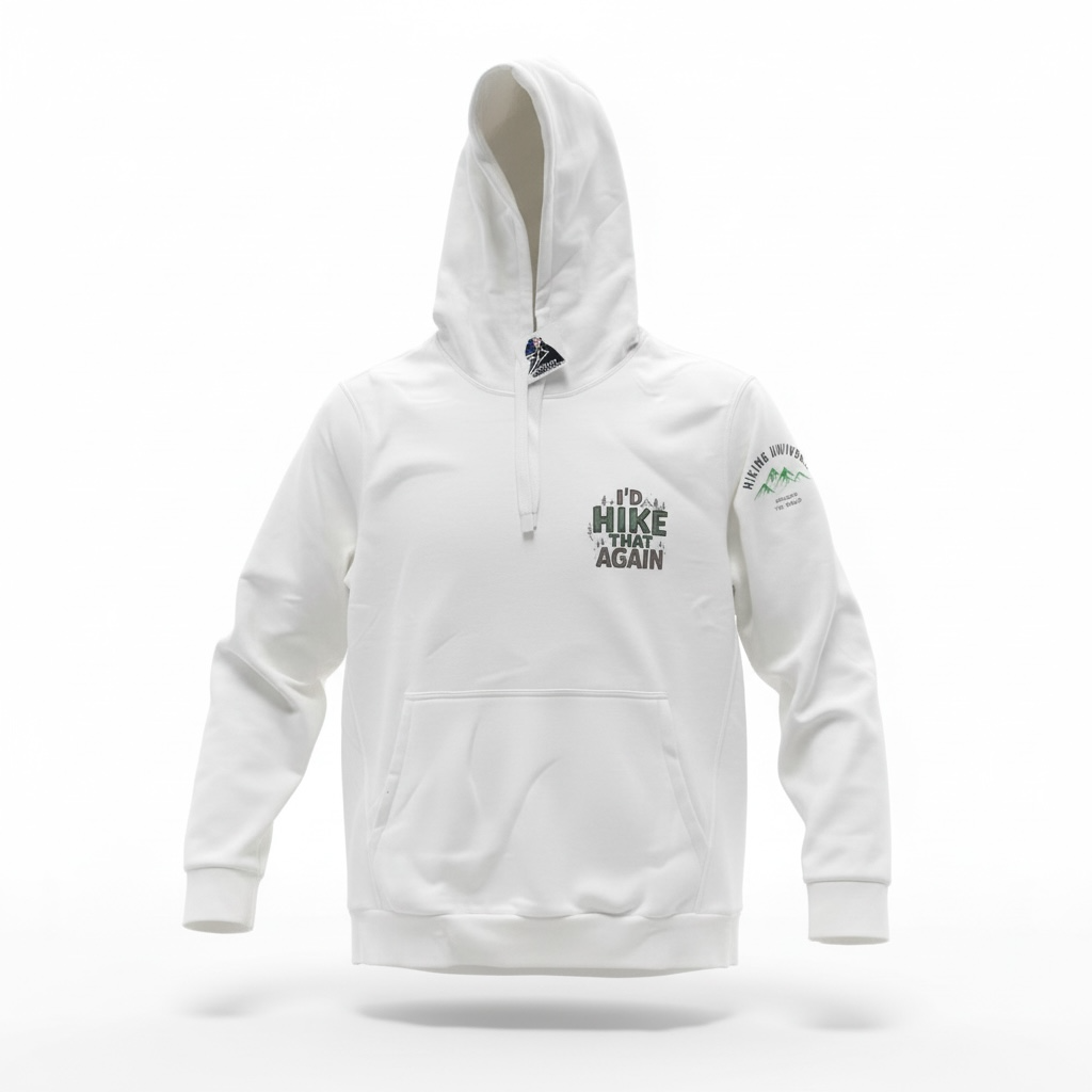I Hike That Again – Classic White Hoodie