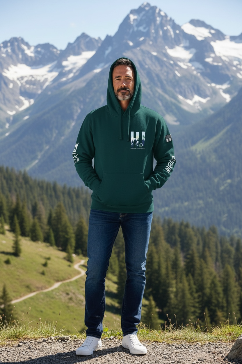 Dark Green Hiking Universe Hoodie