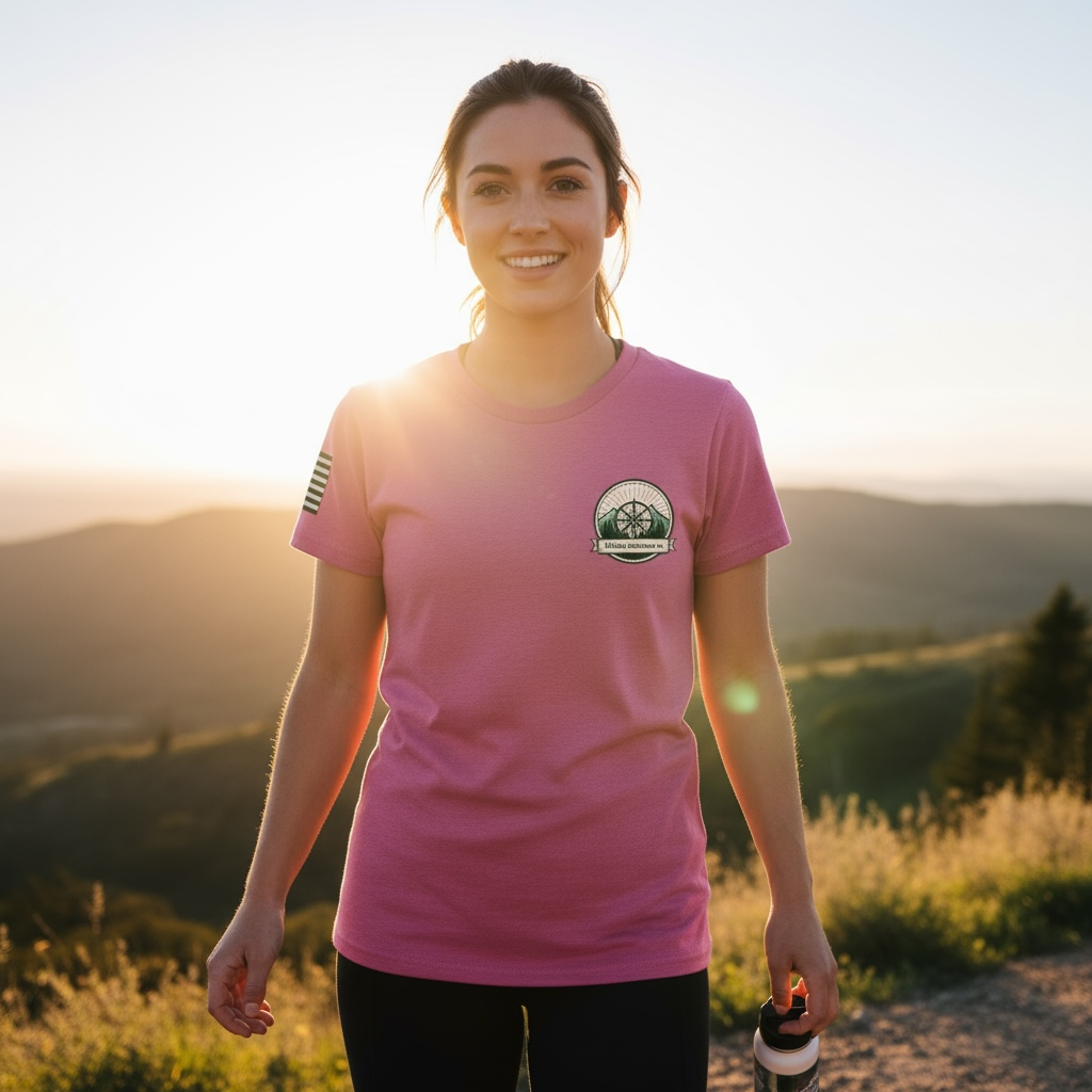 Short Sleeve Pink Hiking Universe T-Shirt – 100% Cotton