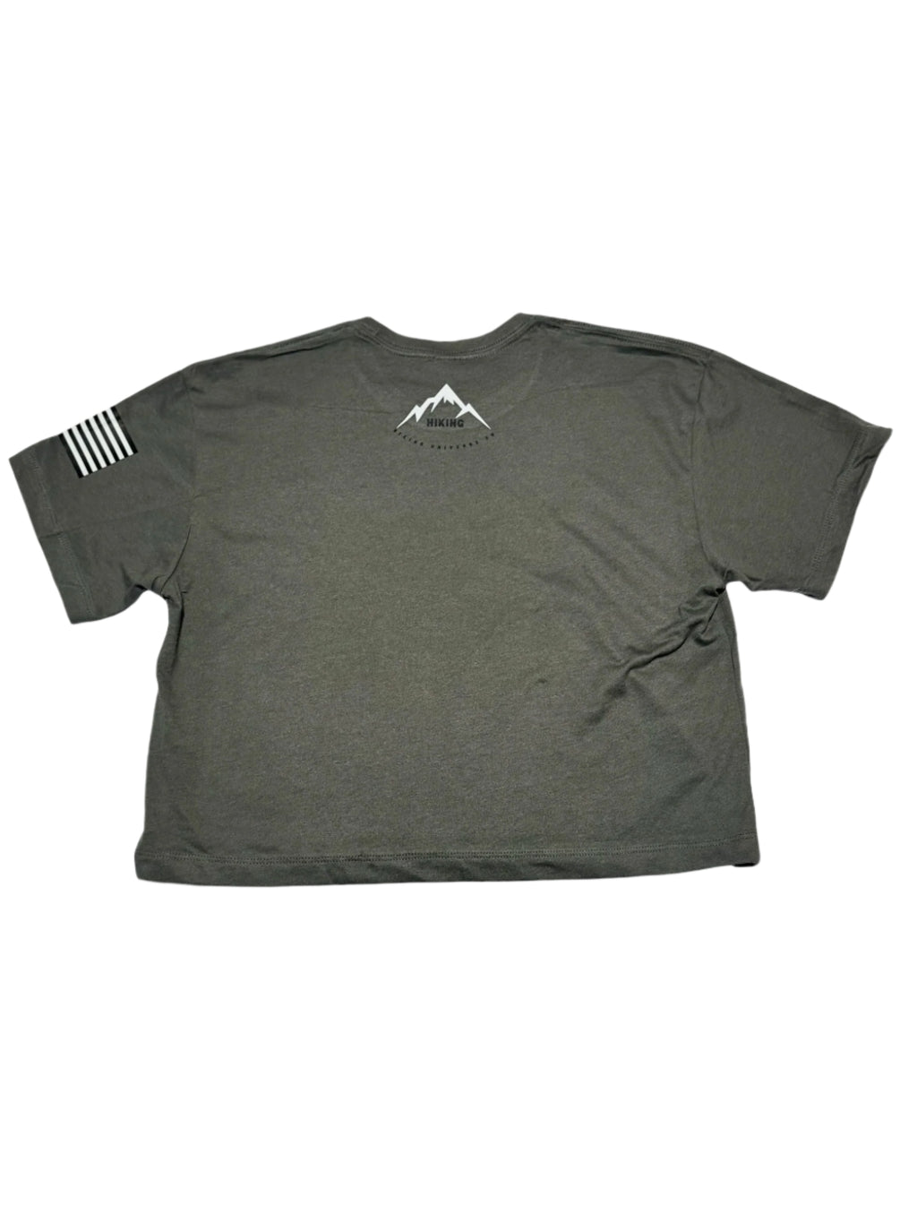 Women’s “I'd hike that again” Crop Top – USA Flag on Sleeve