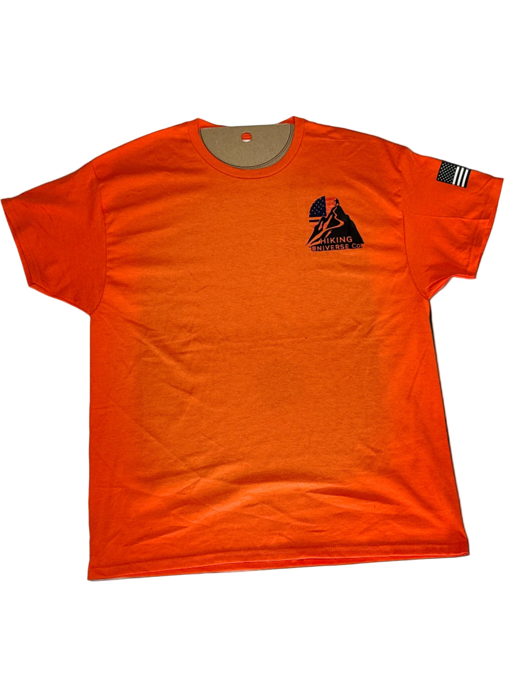 Hiker logo on usa flag T shirt 100%cotton